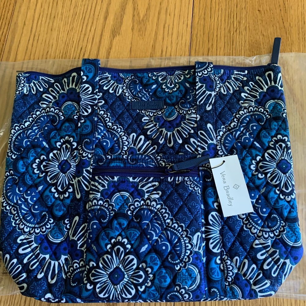 New Vera Bradley Villager tote in Blue Tapestry